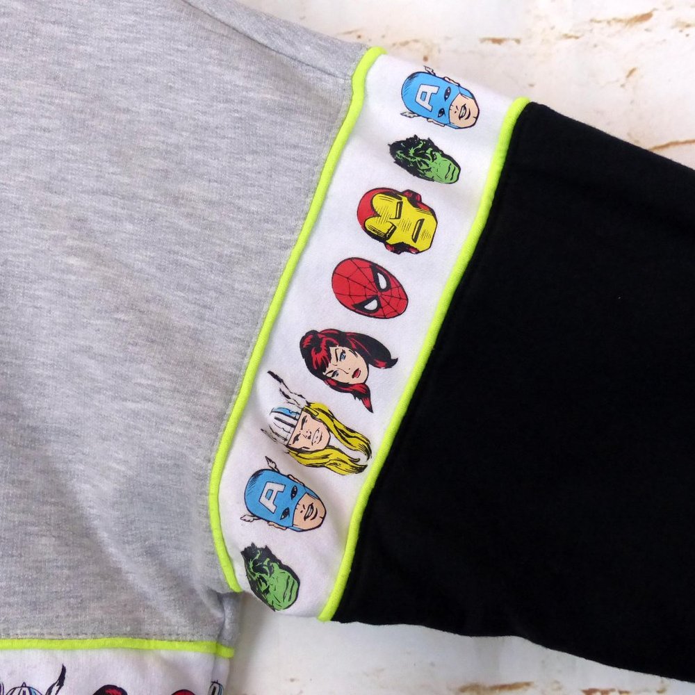 Mad Engine Marvel Comics Character Fleece Hoodie Sweater Youth Kid XL Gray Black - Picture 10 of 13